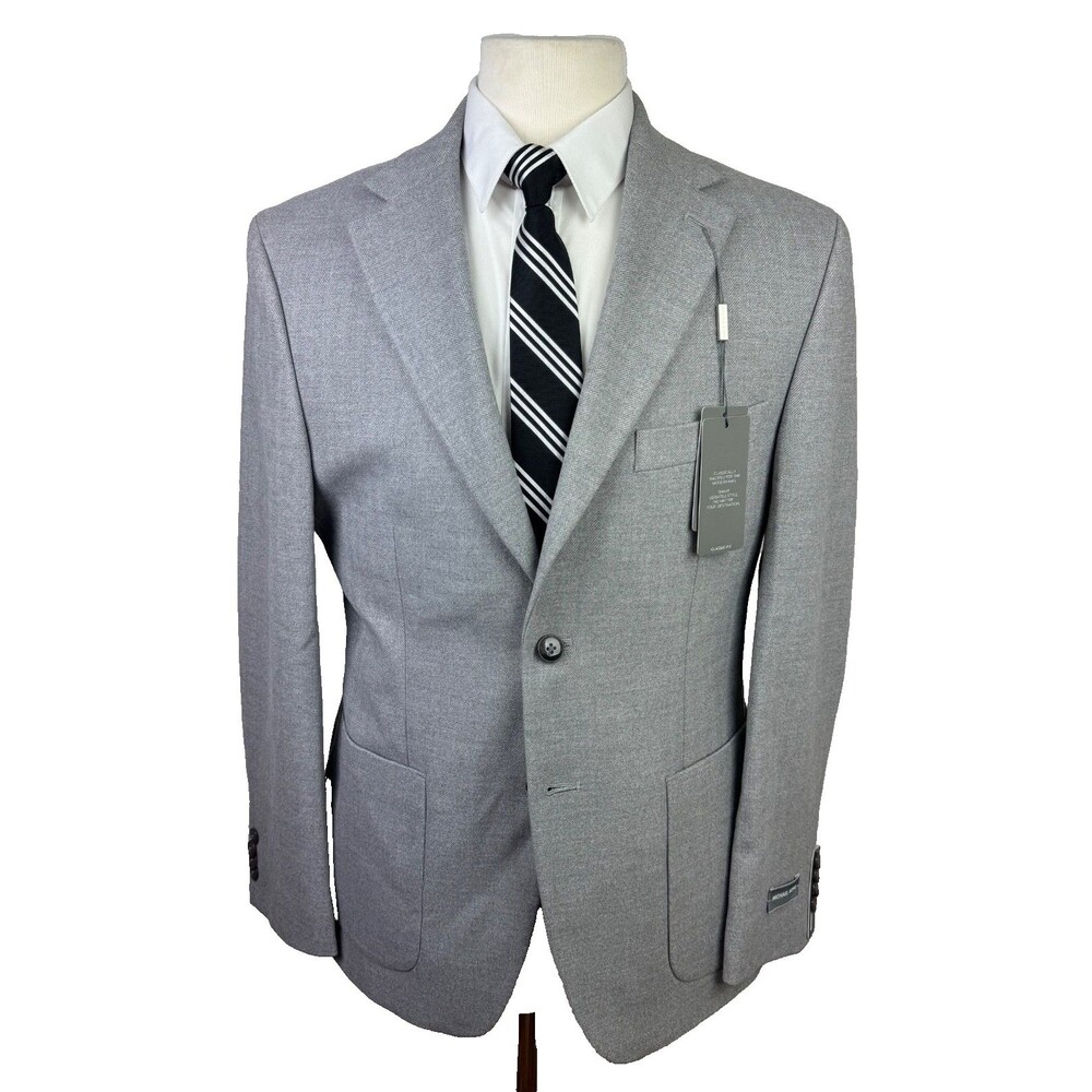 $295 NEW MICHAEL KORS MENS 46R LIGHT GRAY SOFT BLAZER SPORT COAT SUIT JACKET